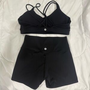 Lululemon Black Sports Bra and Shorts Set